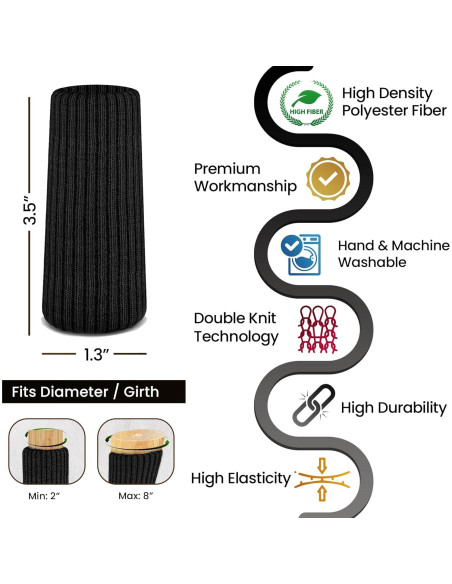 16 Calcetines Protectores de Silla IAMZAY Negros Antideslizantes 16 Calcetines Protectores de Silla IAMZAY Negros Antideslizantes