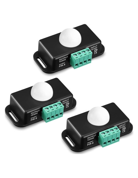 3 Sensores PIR Infrarrojos Weewooday 12V-24V Ajustables 3 Sensores PIR Infrarrojos Weewooday 12V-24V Ajustables