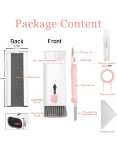 Kit de limpieza Walrfid para laptop y auriculares rosa 2