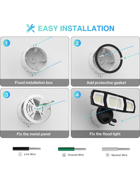 Luz de Inundación LED 100W LAMVIP con Sensor de Movimiento 9000LM Luz de Inundación LED 100W LAMVIP con Sensor de Movimiento 9000LM