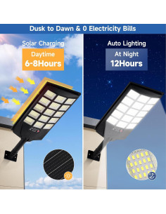 Luces Solares de Calle AQRAOU 6500K 4PCS Impermeables LED 2