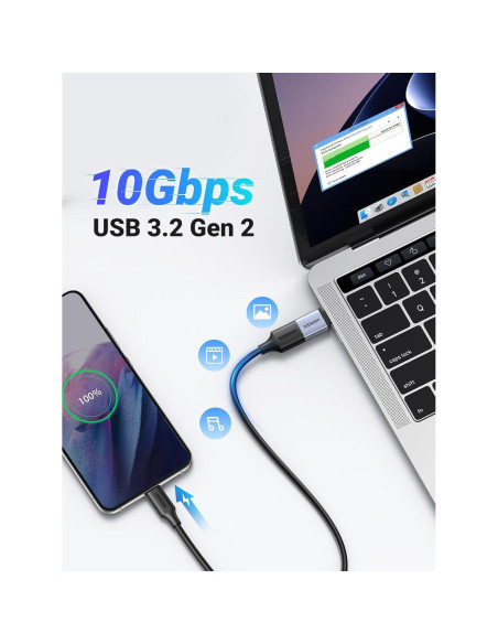 Adaptador USB a USB C UGREEN 10Gbps Gris 2 Pack Adaptador USB a USB C UGREEN 10Gbps Gris 2 Pack
