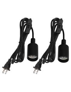 Juego de 2 Cables de Luz Colgante Zevnico 3m E26/E27 Negro