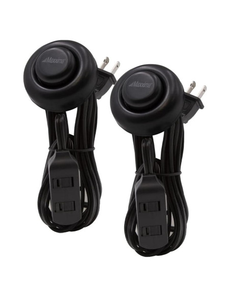 Cable de Extensión Maxxima 2.74m 3 Salidas con Interruptor de Pie - Negro - Paquete de 2 Cable de Extensión Maxxima 2.74m 3 Salidas con Interruptor de Pie - Negro - Paquete de 2