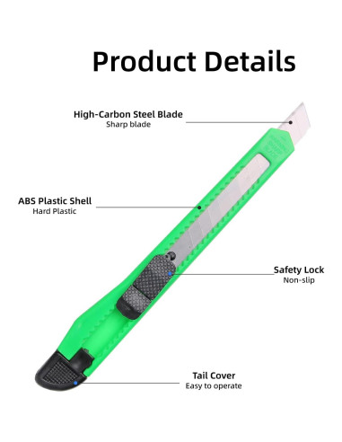 Cuchillos Utilitarios Htaexpu 4 Pcs Retráctiles 12.95 cm