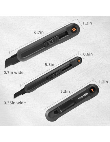 Set de 3 Cuchillos Utilitarios Deli - Cortadores de Cajas