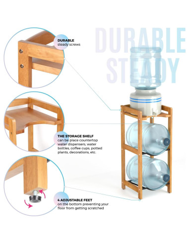 Soporte para Jarras de Agua BETSEO 3 Niveles Madera Natural