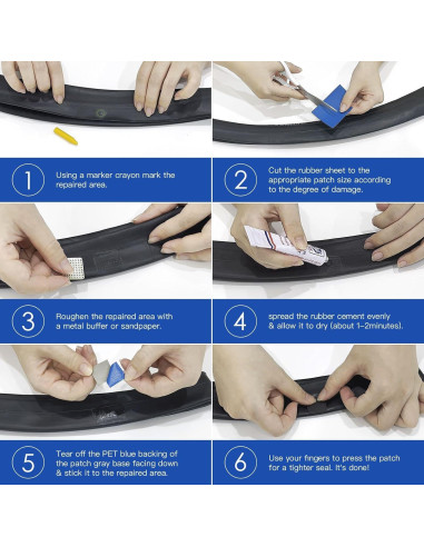 Parche de Neumático PAX 10 Piezas 76x76mm Caucho Natural