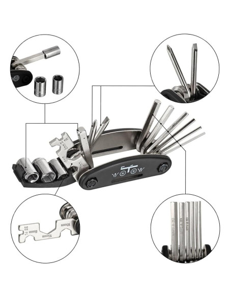 Kit de Herramientas WOTOW 16 en 1 para Bicicletas - Multiherramienta Compacta Kit de Herramientas WOTOW 16 en 1 para Bicicletas - Multiherramienta Compacta