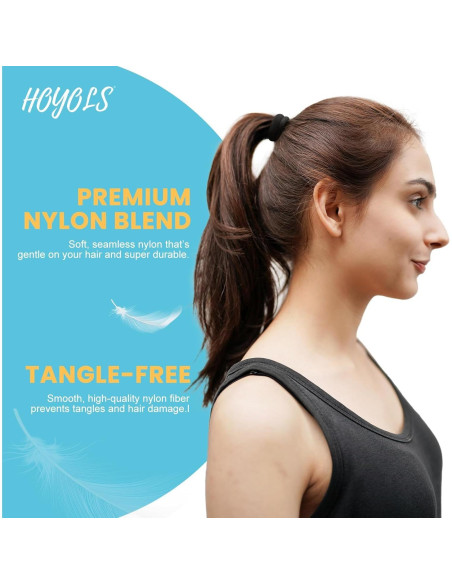 Lazos para Cabello Sin Costuras HOYOLS 100 Pcs Negro 4 cm Lazos para Cabello Sin Costuras HOYOLS 100 Pcs Negro 4 cm