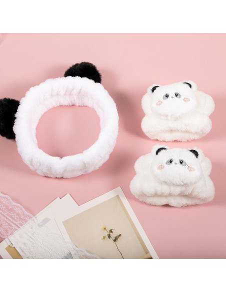 Diadema de Peluche Panda Miroksh con Pulseras Spa - Cuidado Facial Diadema de Peluche Panda Miroksh con Pulseras Spa - Cuidado Facial