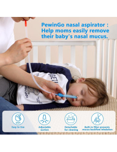 Aspirador Nasal para Bebé BraceTek con 20 Filtros Higiénicos 2