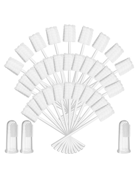 Limpiador Oral para Bebés Tondiamo 100 Pcs + 3 Cepillos de Dedo Limpiador Oral para Bebés Tondiamo 100 Pcs + 3 Cepillos de Dedo