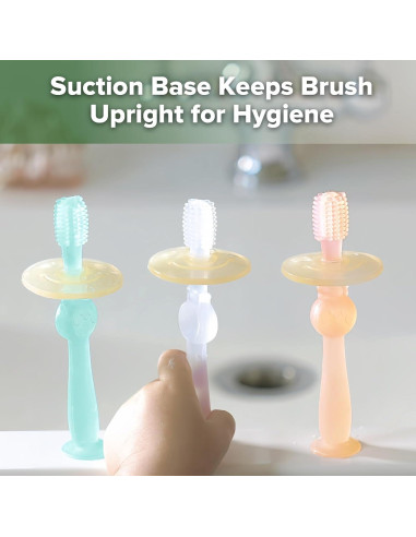 Cepillo de Dientes de Silicona Haakaa 360 para Bebés 6M+ Azul