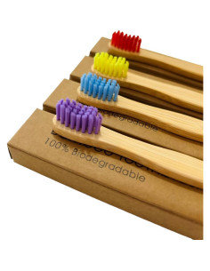 Cepillos de Dientes de Bambú Orgánicos para Bebés - 4 Unidades 2