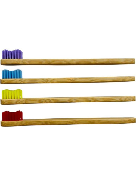 Cepillos de Dientes de Bambú Orgánicos para Bebés - 4 Unidades Cepillos de Dientes de Bambú Orgánicos para Bebés - 4 Unidades