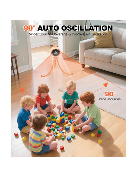 Ventilador Portátil TRELC SG-F1 Oscilante LED 3800mA Naranja Ventilador Portátil TRELC SG-F1 Oscilante LED 3800mA Naranja