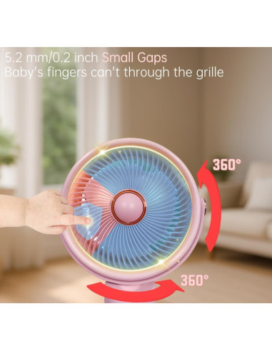 Ventilador Recargable Clip-On QPCMV para Cochecito 3 Velocidades