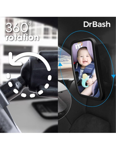 Espejo para Bebé DrBash - Asiento Trasero 360 Irrompible