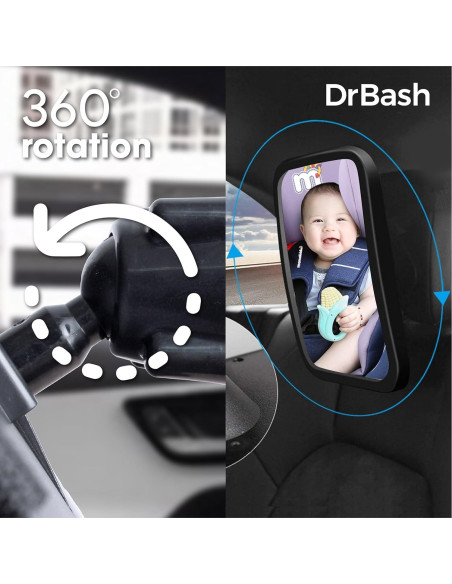 Espejo para Bebé DrBash - Asiento Trasero 360 Irrompible Espejo para Bebé DrBash - Asiento Trasero 360 Irrompible