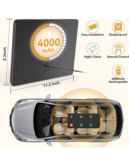Espejo de Coche para Bebés Wkzay con Luz y Control Remoto Espejo de Coche para Bebés Wkzay con Luz y Control Remoto