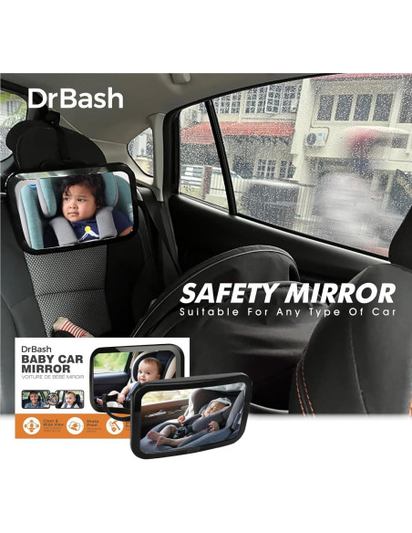 Espejo para Bebé DrBash - Asiento Trasero 360 Irrompible Espejo para Bebé DrBash - Asiento Trasero 360 Irrompible