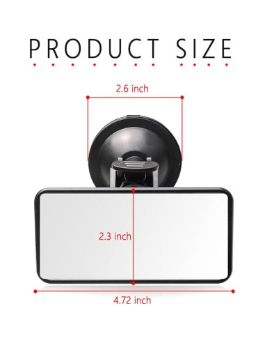 Espejo Retrovisor para Bebés YGDMD HD Ajustable 360 Negro