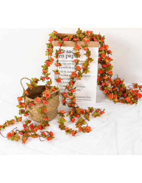 Guirnalda de Flores Artificiales KHOYIME 9 Piezas Naranja Guirnalda de Flores Artificiales KHOYIME 9 Piezas Naranja