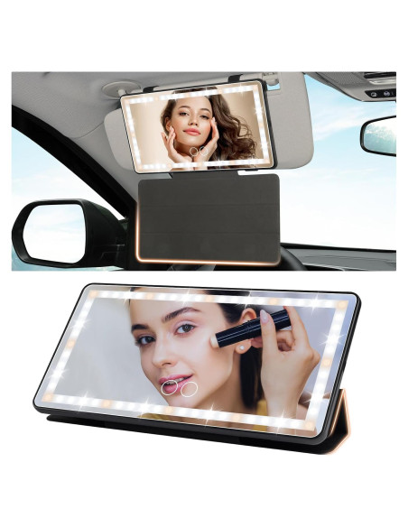 Espejo de Vanidad para Auto Genérico LED Recargable 3 Modos Espejo de Vanidad para Auto Genérico LED Recargable 3 Modos
