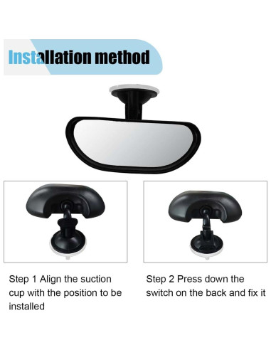 Espejo Retrovisor para Bebé LHDOS Ajustable 360 Negro