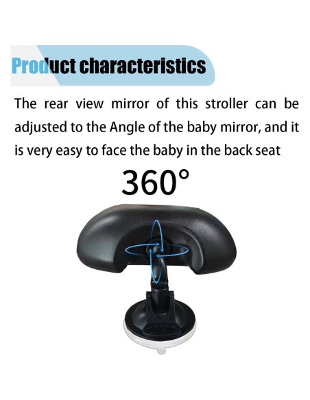 Espejo Retrovisor para Bebé LHDOS Ajustable 360 Negro Espejo Retrovisor para Bebé LHDOS Ajustable 360 Negro