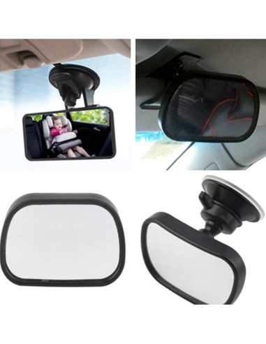 Espejo Retrovisor para Bebés AISIBO Ajustable 360 Negro
