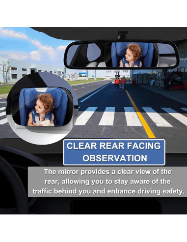 Espejo de Coche para Bebés JXINLODGEG Irrompible Ajustable