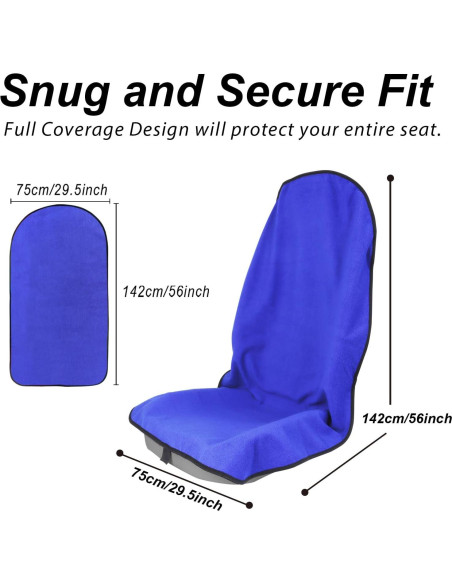 Cubierta de Asiento de Coche Zinytrae 2 Piezas Azul Impermeable Cubierta de Asiento de Coche Zinytrae 2 Piezas Azul Impermeable