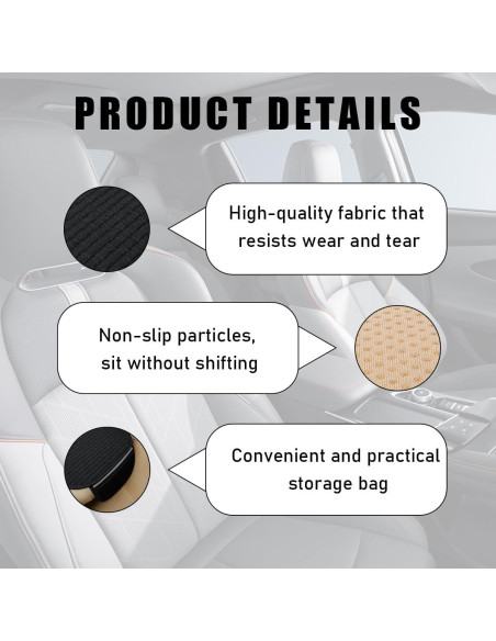 Funda de Asiento de Coche Yourkar 4 PCS Transpirable Negro Funda de Asiento de Coche Yourkar 4 PCS Transpirable Negro