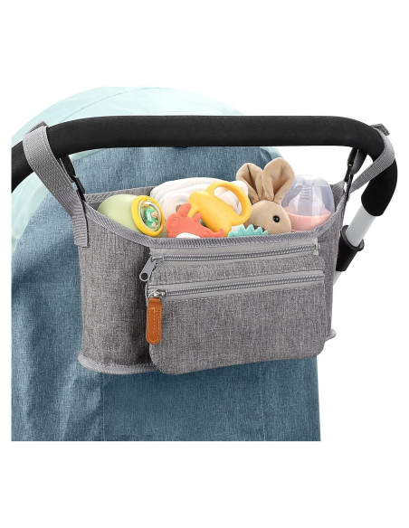 Organizador Universal para Carriola Accmor Gris con Bolsa Desmontable Organizador Universal para Carriola Accmor Gris con Bolsa Desmontable