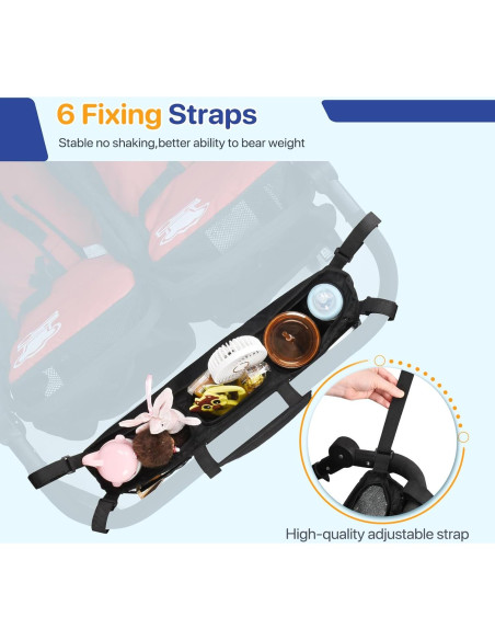 Organizador Doble para Carriola ZZM Nylon Premium 6 Compartimentos Organizador Doble para Carriola ZZM Nylon Premium 6 Compartimentos