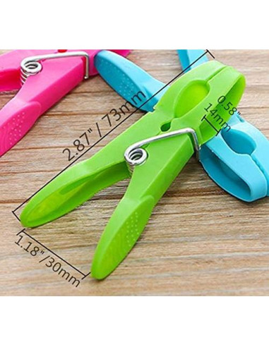 Pinzas de Ropa DurReus 24 Piezas Plástico Verde 7.3 cm