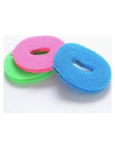 Cuerda de Ropa Retráctil Portátil MIXNEX 5m Azul - Antiviento
