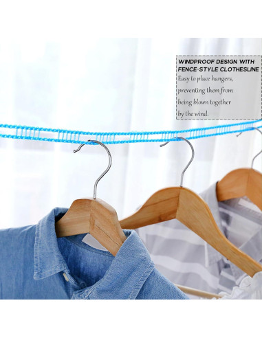 Cuerda de Ropa Retráctil Portátil MIXNEX 5m Azul - Antiviento