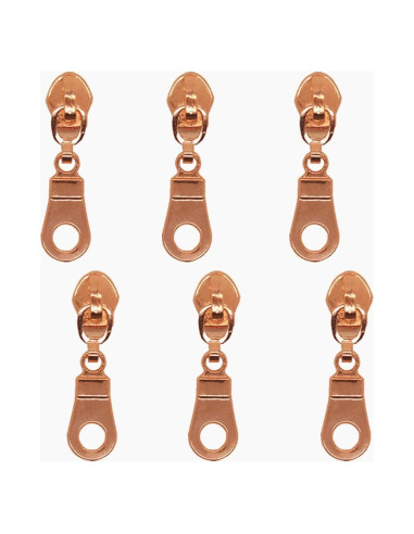 Tiradores de Cremallera MebuZip Dorado Rosa 50pcs Metal