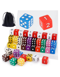Juego de Dados de Colores Tuiasn 60 Piezas 16mm para Juegos
