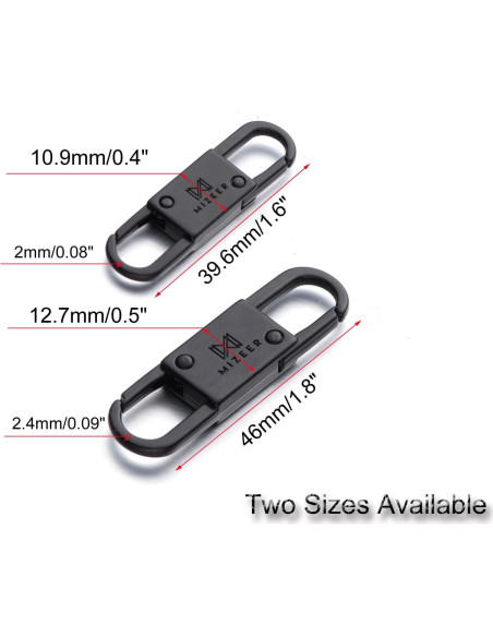 Clips Antirrobo Mizeer para Cremalleras - 2 Tamaños, 4 Piezas Clips Antirrobo Mizeer para Cremalleras - 2 Tamaños, 4 Piezas