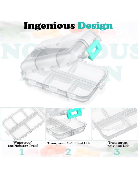 Organizador de Pastillas de Viaje Meekoo 8 Pcs Transparente Organizador de Pastillas de Viaje Meekoo 8 Pcs Transparente