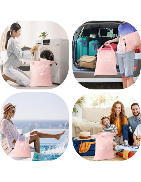 Bolsa de Lavandería de Viaje CANBOX 2 Piezas Nylon Rosa Bolsa de Lavandería de Viaje CANBOX 2 Piezas Nylon Rosa