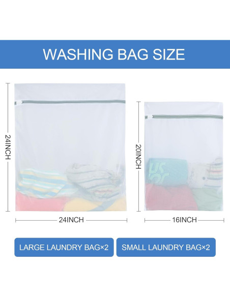 4 Bolsas de Malla para Lavandería Genérico - Tamaño Grande 4 Bolsas de Malla para Lavandería Genérico - Tamaño Grande