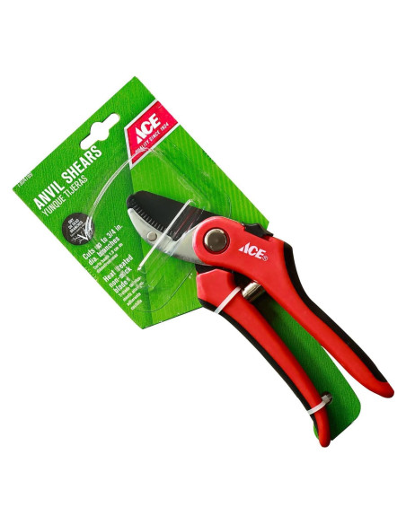 Tijera de podar de yunque Ace 20 cm con mango de acero Tijera de podar de yunque Ace 20 cm con mango de acero