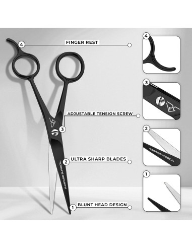 Tijeras de Peluquero Profesional Rampage 16.51 cm Acero Inoxidable