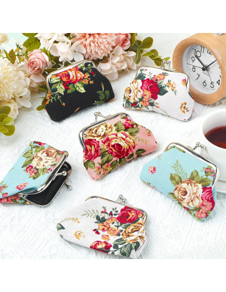 16 Monederos Florales de Lienzo SilTriangle 10x7.6 cm 16 Monederos Florales de Lienzo SilTriangle 10x7.6 cm