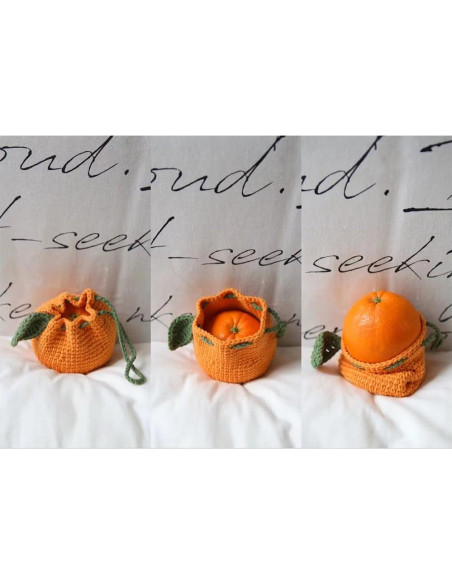 Bolsa de Almacenamiento Mandarina Hecha a Mano para Mujeres Bolsa de Almacenamiento Mandarina Hecha a Mano para Mujeres